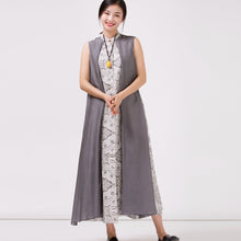 Load image into Gallery viewer, Women&#39;s Linen Printed Sleeveless Dress
