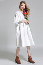 Load image into Gallery viewer, Plus Size Fall High Waist Cotton Maternity Dresses Women Clothes - FantasyLinen