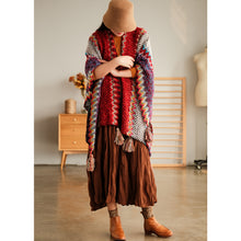 Load image into Gallery viewer, Bohemia Shawl for Women, Loose Crochet Shawl, Casual Red Shawl
