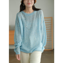 Load image into Gallery viewer, Cashmere White Pullover, Sweater for Women, Crew Neck Long Sleeve Sweater