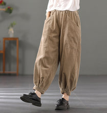 Load image into Gallery viewer, Women Corduroy Pants, Wide Leg Long Trousers, Winter khaki Maxi Pants