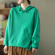 Load image into Gallery viewer, Cotton Hooded Fleece, Loose Hoodies for Women, Long Sleeve Pullover Hoodie