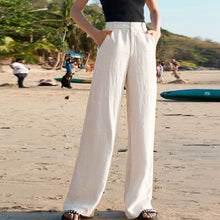 Load image into Gallery viewer, Women Linen High Waist Straight Leg Pants