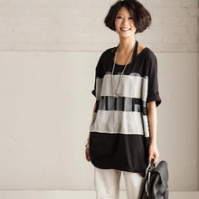 Load image into Gallery viewer, White/Black/Gray Simple Big Letter T-shirt Causel Matching Blouse Women Clothes T50A - FantasyLinen