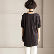 Load image into Gallery viewer, White/Black/Gray Simple Big Letter T-shirt Causel Matching Blouse Women Clothes T50A - FantasyLinen