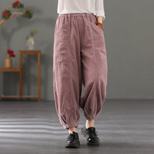 Load image into Gallery viewer, Women Corduroy Pants, Wide Leg Long Trousers, Winter khaki Maxi Pants