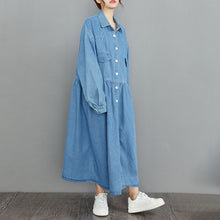Load image into Gallery viewer, Casual Plus Size Dresses, Denim Long Dress, Casual Shirt Dress