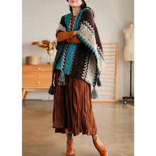 Load image into Gallery viewer, Bohemia Shawl for Women, Loose Crochet Shawl, Casual Red Shawl