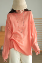 Load image into Gallery viewer, Cashmere White Pullover, Sweater for Women, Crew Neck Long Sleeve Sweater