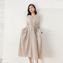 Load image into Gallery viewer, Winter Long Sleeve Dress, Wool Dresses for Women, Causal Long Button Up Dress