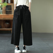 Load image into Gallery viewer, Pocket Wide Leg Pants, Cotton Pants for Women, Loose Women Trousers