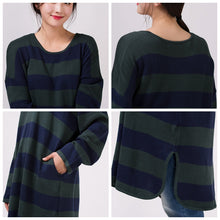 Load image into Gallery viewer, Women Loose Plus Size Striped Sweater