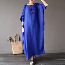 Load image into Gallery viewer, Four Colours Linen Loose Big Size Summer Dresses Maxi Size Women Clothes Q1639 - FantasyLinen