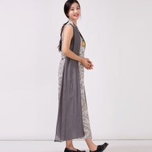 Load image into Gallery viewer, Women's Linen Printed Sleeveless Dress