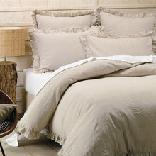 Load image into Gallery viewer, Washed Country Style Linen Bedding Set Pillowcases With Flat Sheet T31121