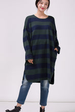 Load image into Gallery viewer, Women Loose Plus Size Striped Sweater