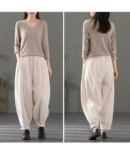 Load image into Gallery viewer, Casual Corduroy Harem Pants, Women Elastic Waist Trousers, Baggy Pants