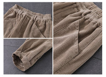 Load image into Gallery viewer, Women Corduroy Pants, Wide Leg Long Trousers, Winter khaki Maxi Pants