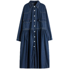Load image into Gallery viewer, Casual Plus Size Dresses, Denim Long Dress, Casual Shirt Dress