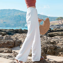 Load image into Gallery viewer, Women Linen High Waist Straight Leg Pants