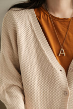 Load image into Gallery viewer, Cotton Sweater for Women, Casual Knit Sweater, Beige Cardigan Sweater