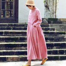 Load image into Gallery viewer, A-Line Pink Long Sleeved Retro Dress For Women