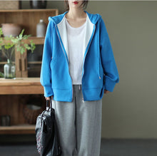 Load image into Gallery viewer, Cotton Womens Coats, Black Petite Coats, Casual Hooded Jacket