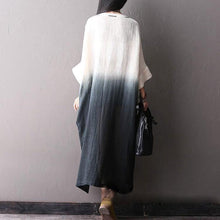Load image into Gallery viewer, Plus Size Bat Sleeve Cotton Linen Loose Casual Fitting Long Dresses For Women