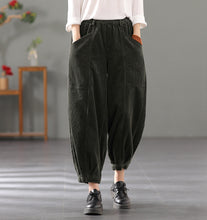Load image into Gallery viewer, Women Corduroy Pants, Wide Leg Long Trousers, Winter khaki Maxi Pants