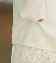 Load image into Gallery viewer, Cashmere White Pullover, Sweater for Women, Crew Neck Long Sleeve Sweater