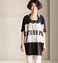 Load image into Gallery viewer, White/Black/Gray Simple Big Letter T-shirt Causel Matching Blouse Women Clothes T50A - FantasyLinen