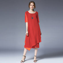 Load image into Gallery viewer, Plus Summer Irregular Loose Dresses Women Casual Clothes 6937