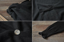 Load image into Gallery viewer, Black Casual Loose Long Sweater Knitwear Coat Women Tops - FantasyLinen