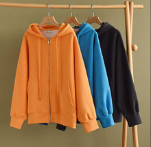 Load image into Gallery viewer, Cotton Womens Coats, Black Petite Coats, Casual Hooded Jacket