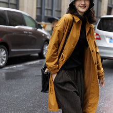 Load image into Gallery viewer, Cotton Ladies Long Coats, Winter Trench Outerwear, Women's Button up Trench