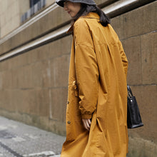 Load image into Gallery viewer, Cotton Ladies Long Coats, Winter Trench Outerwear, Women's Button up Trench