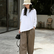 Load image into Gallery viewer, Long Sleeve Shirt for Women, Casual Tops for Women, Loose Cotton Shirt