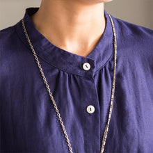 Load image into Gallery viewer, Art Casual Loose Big Size Long Linen Dress Shirt Women Tops C8923A - FantasyLinen