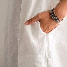 Load image into Gallery viewer, Art Casual Loose Big Size Long Linen Dress Shirt Women Tops C8923A - FantasyLinen