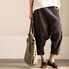 Load image into Gallery viewer, Gray Art Causal Cotton Linen Trousers Women Clothes K2237A - FantasyLinen