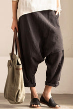 Load image into Gallery viewer, Gray Art Causal Cotton Linen Trousers Women Clothes K2237A - FantasyLinen
