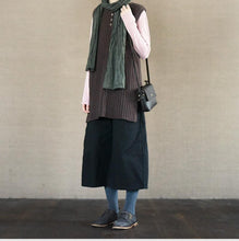 Load image into Gallery viewer, Black Culottes Wide-legged Pants Causel Women Clothes - FantasyLinen