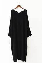 Load image into Gallery viewer, 2018 Fall Thin Black Linen Dresses Long Sleeve Linen Caftans Gown - FantasyLinen