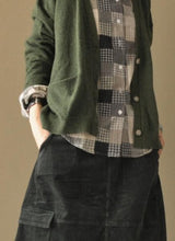 Load image into Gallery viewer, Check Cotton Linen Shirt Women Tops Fashion Clothes LR825 - FantasyLinen