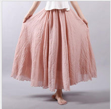 Load image into Gallery viewer, Multicolor Sun Skirt Elastic Waist Cotton linen Skirt Big Hem Long Skirt Women Clothes S1725 - FantasyLinen