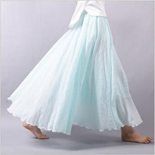 Load image into Gallery viewer, Multicolor Sun Skirt Elastic Waist Cotton linen Skirt Big Hem Long Skirt Women Clothes S1725 - FantasyLinen