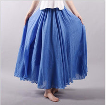 Load image into Gallery viewer, Multicolor Sun Skirt Elastic Waist Cotton linen Skirt Big Hem Long Skirt Women Clothes S1725 - FantasyLinen