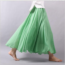 Load image into Gallery viewer, Multicolor Sun Skirt Elastic Waist Cotton linen Skirt Big Hem Long Skirt Women Clothes S1725 - FantasyLinen