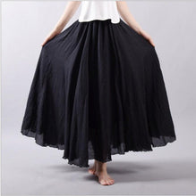 Load image into Gallery viewer, Multicolor Sun Skirt Elastic Waist Cotton linen Skirt Big Hem Long Skirt Women Clothes S1725 - FantasyLinen