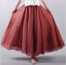 Load image into Gallery viewer, Multicolor Sun Skirt Elastic Waist Cotton linen Skirt Big Hem Long Skirt Women Clothes S1725 - FantasyLinen
